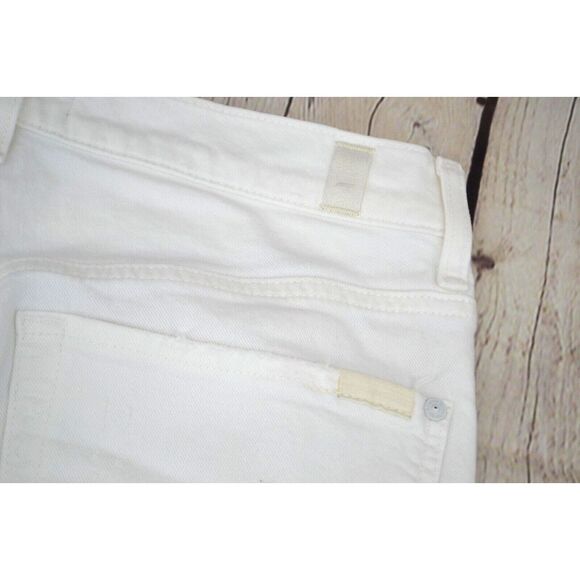 7 FOR ALL MANKIND Women's High Waist Cropped Straight Jeans SIZE 30 White - Picture 4 of 9